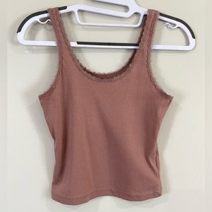 Wild Fable Mauve Lace Trim Tank